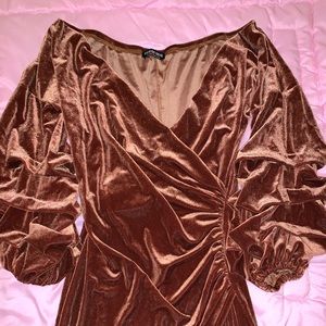 🎃 Blair Velvet Dress (Rust)